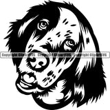 English Setter Dog Breed Head Face ClipArt SVG