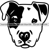Pit Bull Dog Breed Head Face ClipArt SVG 034