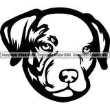 Pit Bull Dog Breed Head Face ClipArt SVG 006