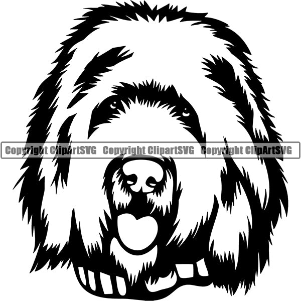 Goldendoodle Dog Breed Head Face ClipArt SVG 002