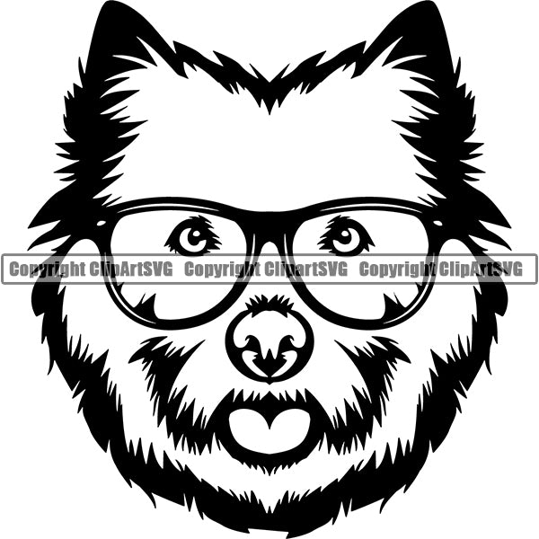 West Highland White Terrier Dog Breed Head Face ClipArt SVG 001