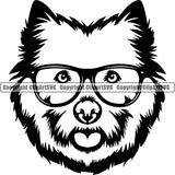 West Highland White Terrier Dog Breed Head Face ClipArt SVG