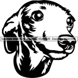 Greyhound Italian Dog Breed Head Face ClipArt SVG 001