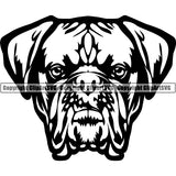 Dogue De Bordeaux Dog Breed Head Face ClipArt SVG