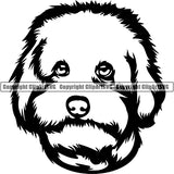 Maltipoo Dog Breed Head Face ClipArt SVG 002