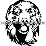 Great Pyrenees Dog Breed Head Face ClipArt SVG