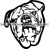 Animal Dog English Bulldog Dog Breed Head Face ClipArt SVG 014