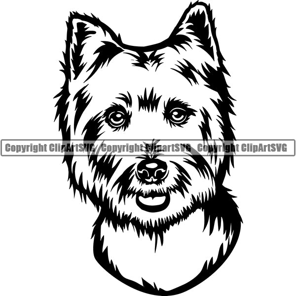 West Highland White Terrier Dog Breed Head Face ClipArt SVG 002