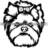 Yorkshire Terrier Dog Breed Head Face ClipArt SVG