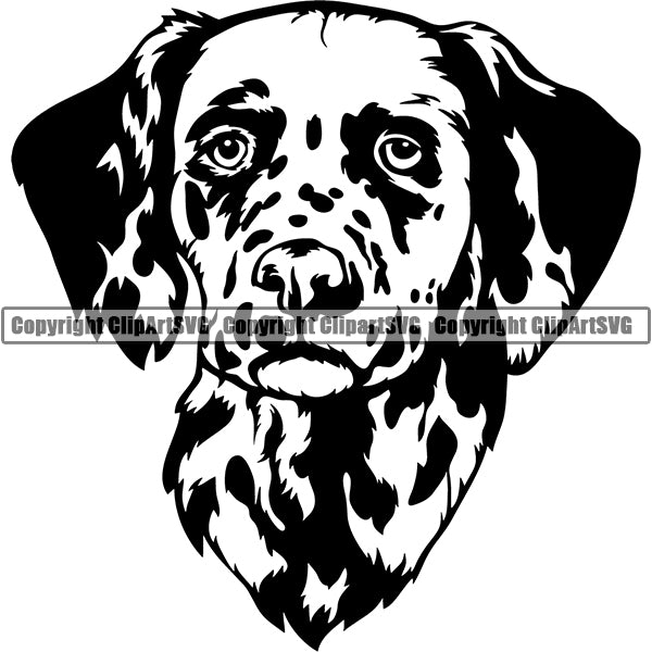 Animal Dog Dalmatian Dog Breed Head Face ClipArt SVG 002
