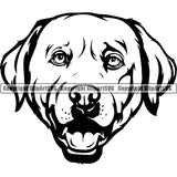 Labador Retriever Dog Breed Head Face ClipArt SVG 001