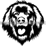 Leonberger Dog Breed Head Face ClipArt SVG 001