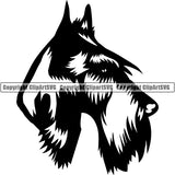 Scottish Terrier Dog Breed Head Face ClipArt SVG 002