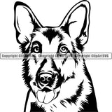 German Shepherd Dog Breed Head Face ClipArt SVG 009