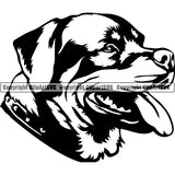 Rottweiler Dog Breed Head Face ClipArt SVG 010