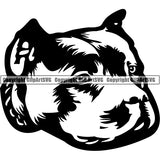 Pit Bull Dog Breed Head Face ClipArt SVG 003