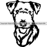 Lakeland Terrier Dog Breed Head Face ClipArt SVG 001