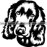 English Cocker Spaniel Dog Breed Head Face ClipArt SVG