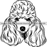 Poodle Dog Breed Head Face ClipArt SVG