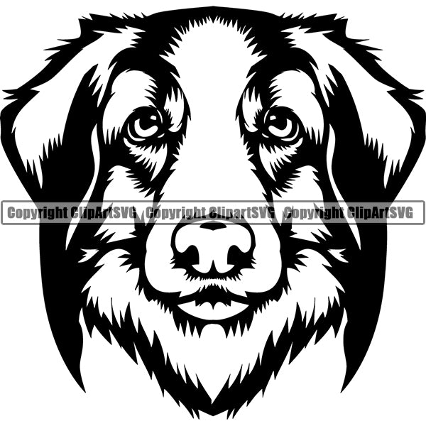 Leonberger Dog Breed Head Face ClipArt SVG 002