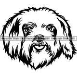 Maltese Dog Breed Head Face ClipArt SVG 005