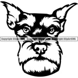 Schnauzer Dog Breed Head Face ClipArt SVG 009