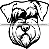 Schnauzer Dog Breed Head Face ClipArt SVG 002