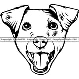 Jack Russell Terrier Dog Breed Head Face ClipArt SVG 004