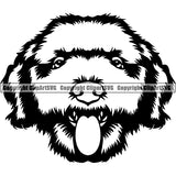 Lagotto Romagnolo Dog Breed Head Face ClipArt SVG 001