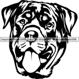 Rottweiler Dog Breed Head Face ClipArt SVG 008