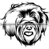 Labradoodle Dog Breed Head Face ClipArt SVG