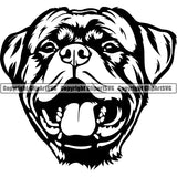 Rottweiler Dog Breed Head Face ClipArt SVG 007