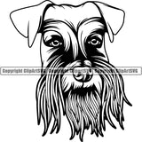 Schnauzer Dog Breed Head Face ClipArt SVG 001