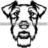Fox Terrier Dog Breed Head Face ClipArt SVG 002
