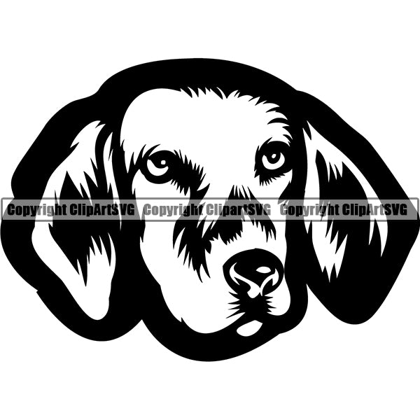 Harrier Dog Breed Head Face ClipArt SVG 001