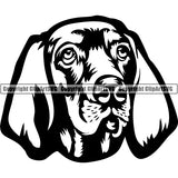German Pointer Dog Breed Head Face ClipArt SVG 001