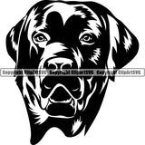 Labrador Retriever Dog Breed Head Face ClipArt SVG 005