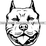 Pit Bull Dog Breed Head Face ClipArt SVG 012