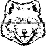 Samoyed Dog Breed Head Face ClipArt SVG