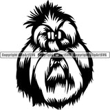 Shih Tzu Dog Breed Head Face ClipArt SVG 005