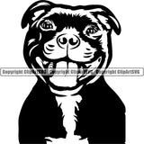 Staffordshire Bull Terrier Dog Breed Head Face ClipArt SVG 001