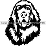 Newfoundland Dog Breed Head Face ClipArt SVG