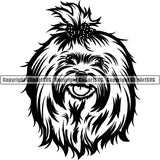 Maltese Dog Breed Head Face ClipArt SVG 002