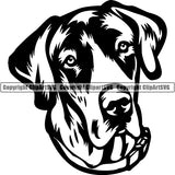 Great Dane Dog Breed Head Face ClipArt SVG 004