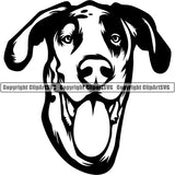 Great Dane Dog Breed Head Face ClipArt SVG 008