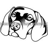Vizsla Dog Breed Head Face ClipArt SVG 003