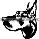 Great Dane Dog Breed Head Face ClipArt SVG 007