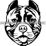 Pit Bull Dog Breed Head Face ClipArt SVG 019