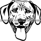 Rhodesian Ridgeback Dog Breed Head Face ClipArt SVG 003
