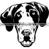 Great Dane Dog Breed Head Face ClipArt SVG 005